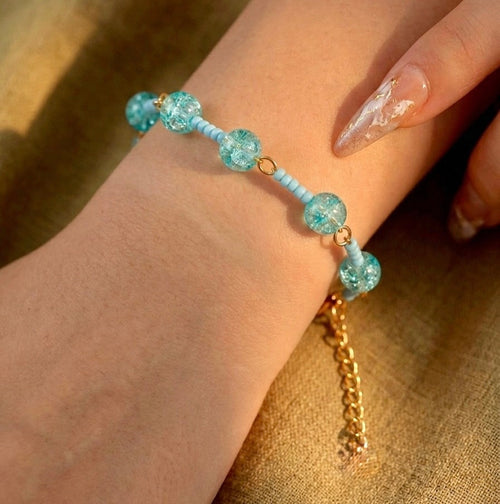 Handmade Aqua Whisper Bracelet