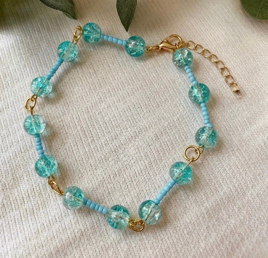 Handmade Aqua Whisper Bracelet